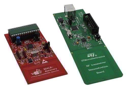 The two-board M24LR-DISCOVERY kit from STMicroelectronics M24LR-DISCOVERY kit from STMicroelectronics